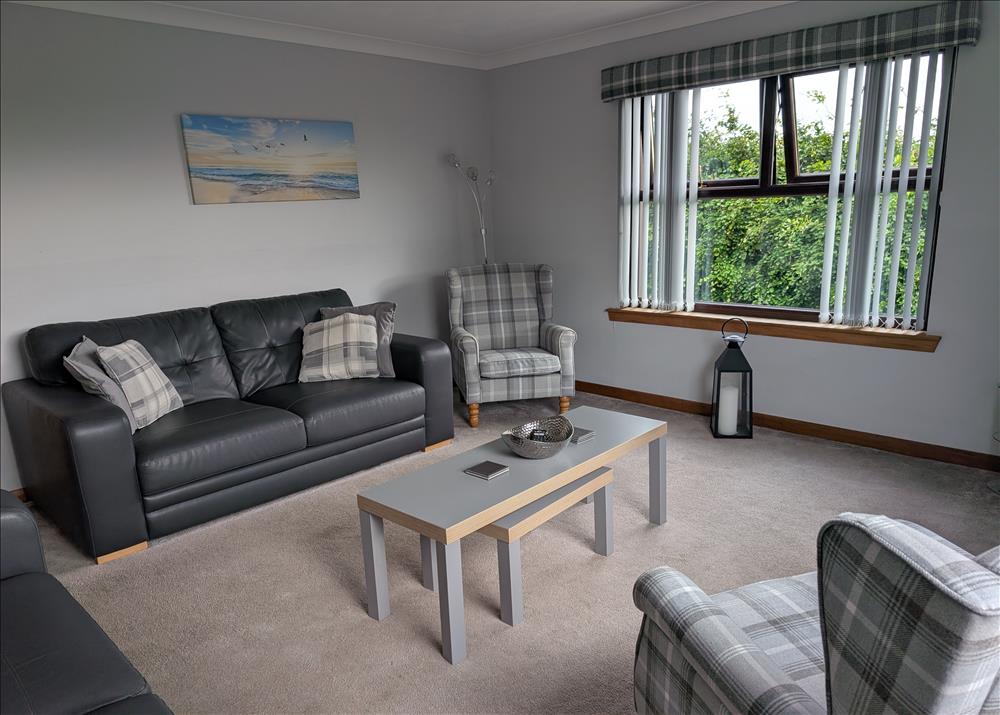 The smart living room in the bungalow with chairs and coffee table