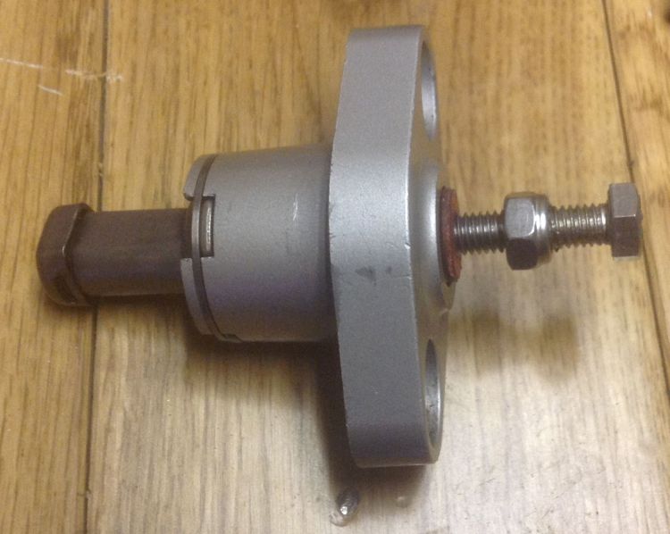 the converted tensioner with a long bolt