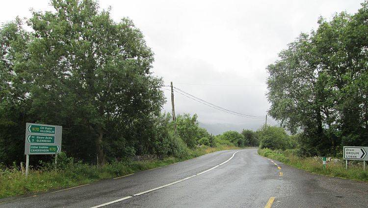 A soggy road at the start of the Ring of Kerry