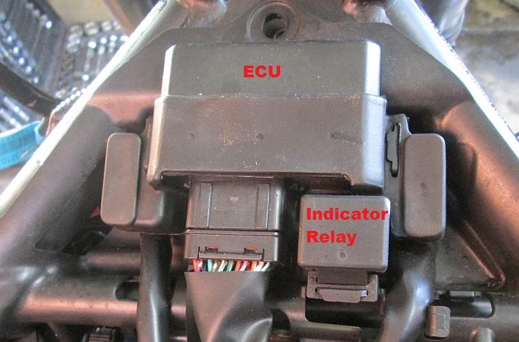 The Engine Control Unit and the indicator marked on this image
